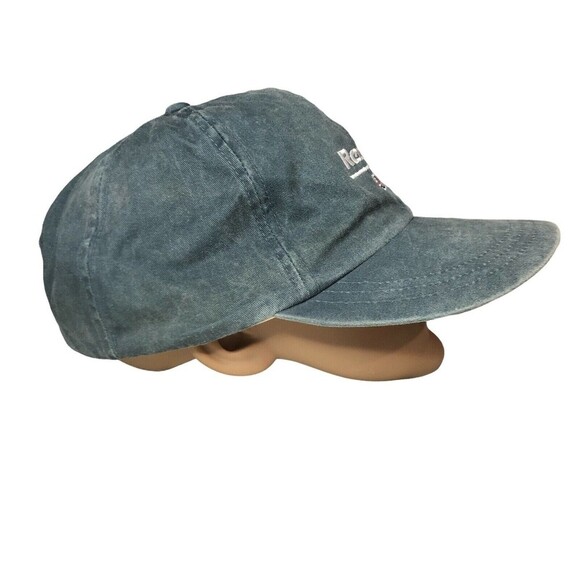 Vintage 90s Reebok Blue Wash British Union Jack Flag Leather Adjustable Hat - Picture 5 of 8